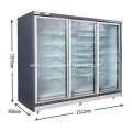 Double Glass Doors Supermarket Display Vertical Freezer